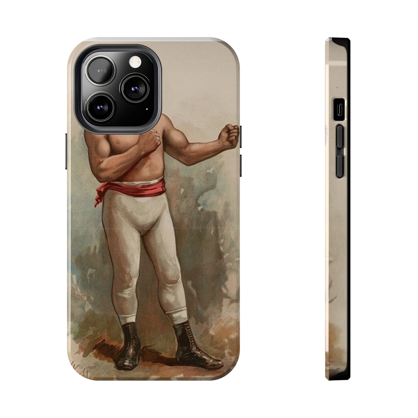 Retro Boxer Graphic Heavy-Duty Phone Cases - Old School Male 