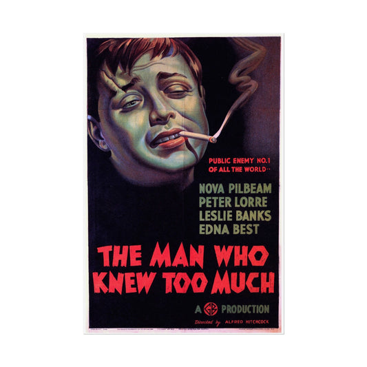 Vintage The Man Who Knew Too Much Film Poster, Rolled Posters, Wall Art Prints, Classic Movie Decor, Retro Cinema Art, Film Buff Gift - Old School Male 