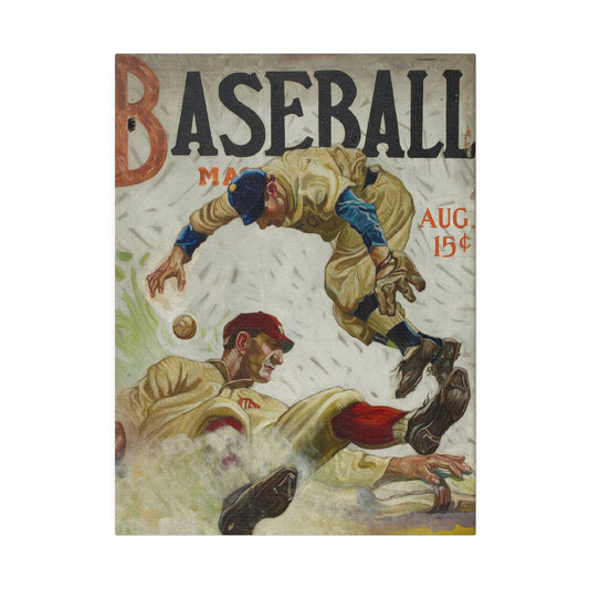 Vintage Baseball Magazine Cover Matte Canvas, Stretched, 0.75" - Old School Male 