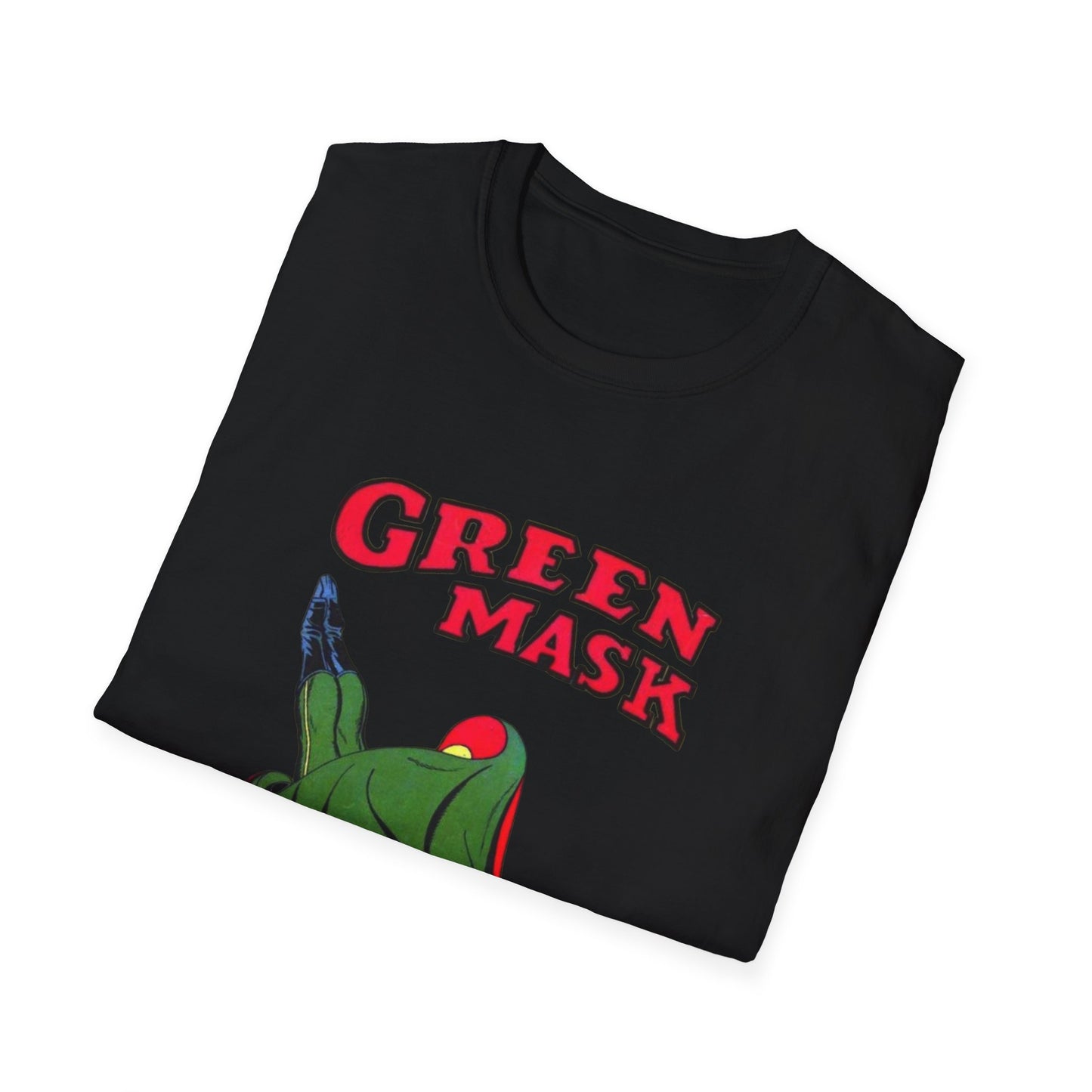 Retro Green Mask Comic Character T-Shirt - 100% Cotton, Classic Fit, Perfect for Fans