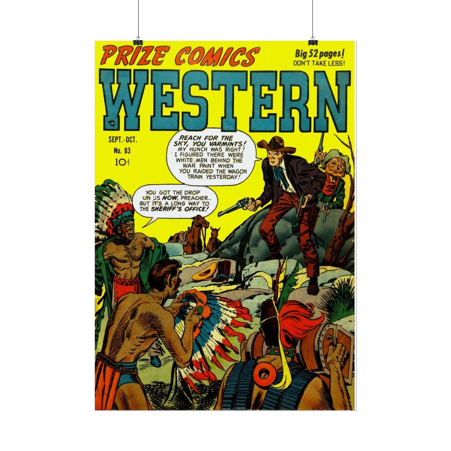 Retro Prize Comics Western Cover Rolled Poster