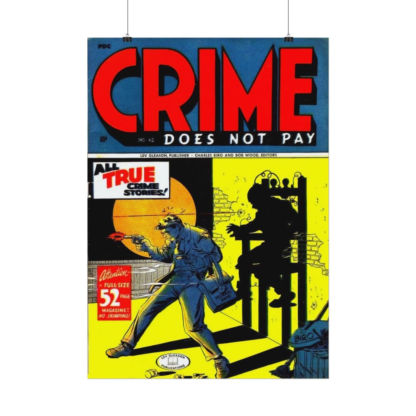 Retro Crime Does Not Pay Comic Book Cover Poster