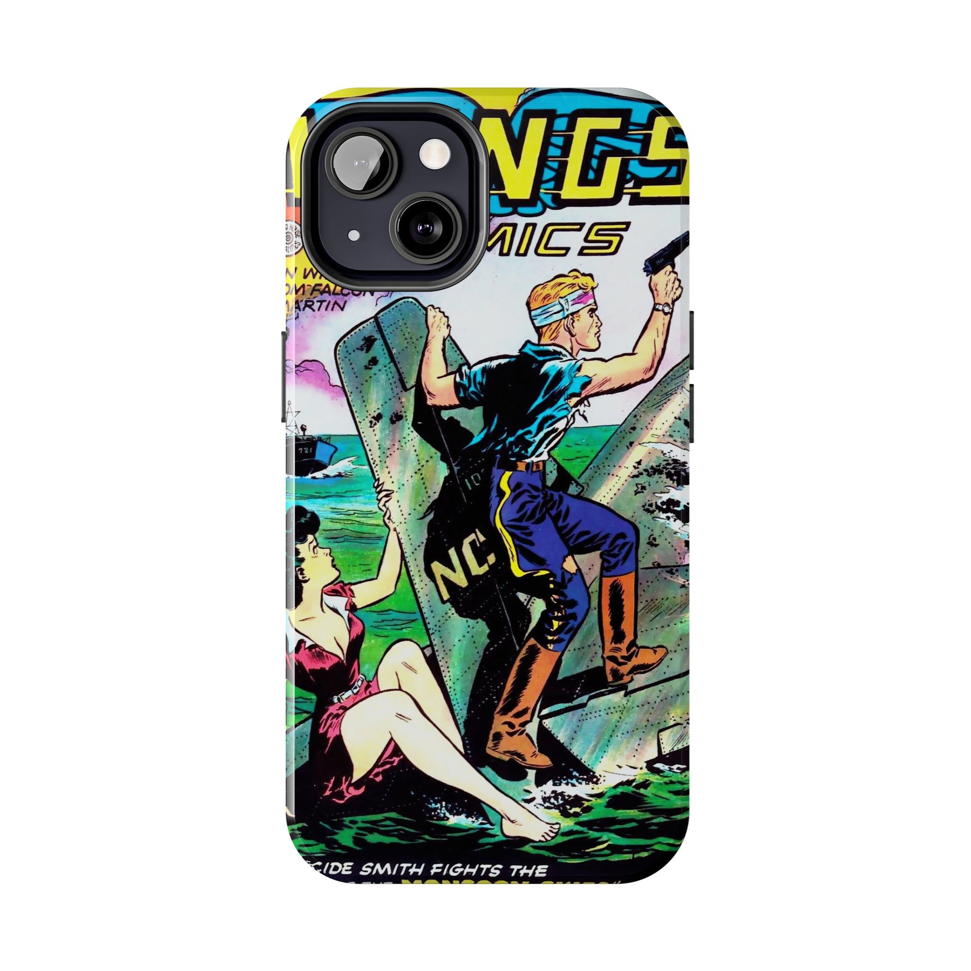 Retro Wings Comics Cover Tough Phone Cases - Old School Male 