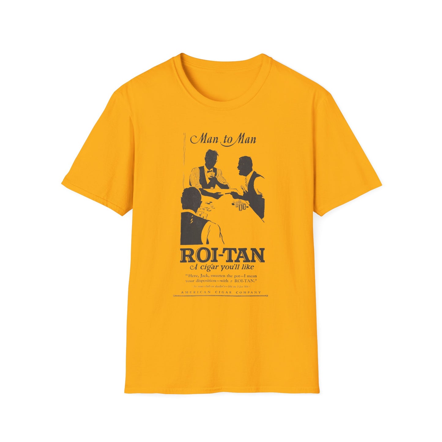 Light Up Your Style: Vintage Roi-Tan Cigar T-Shirt For Laid-Back Loungers!