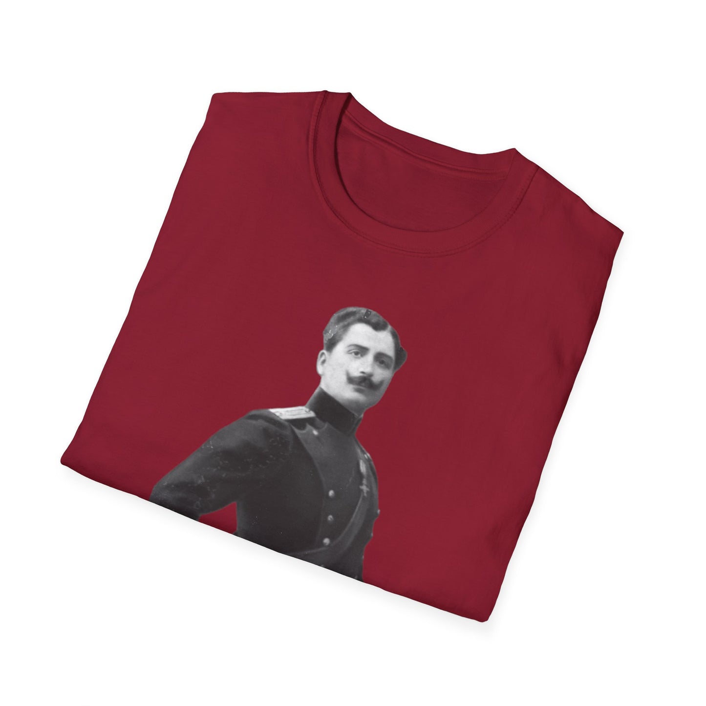 Retro Soldier with Mustache Unisex Softstyle Tee