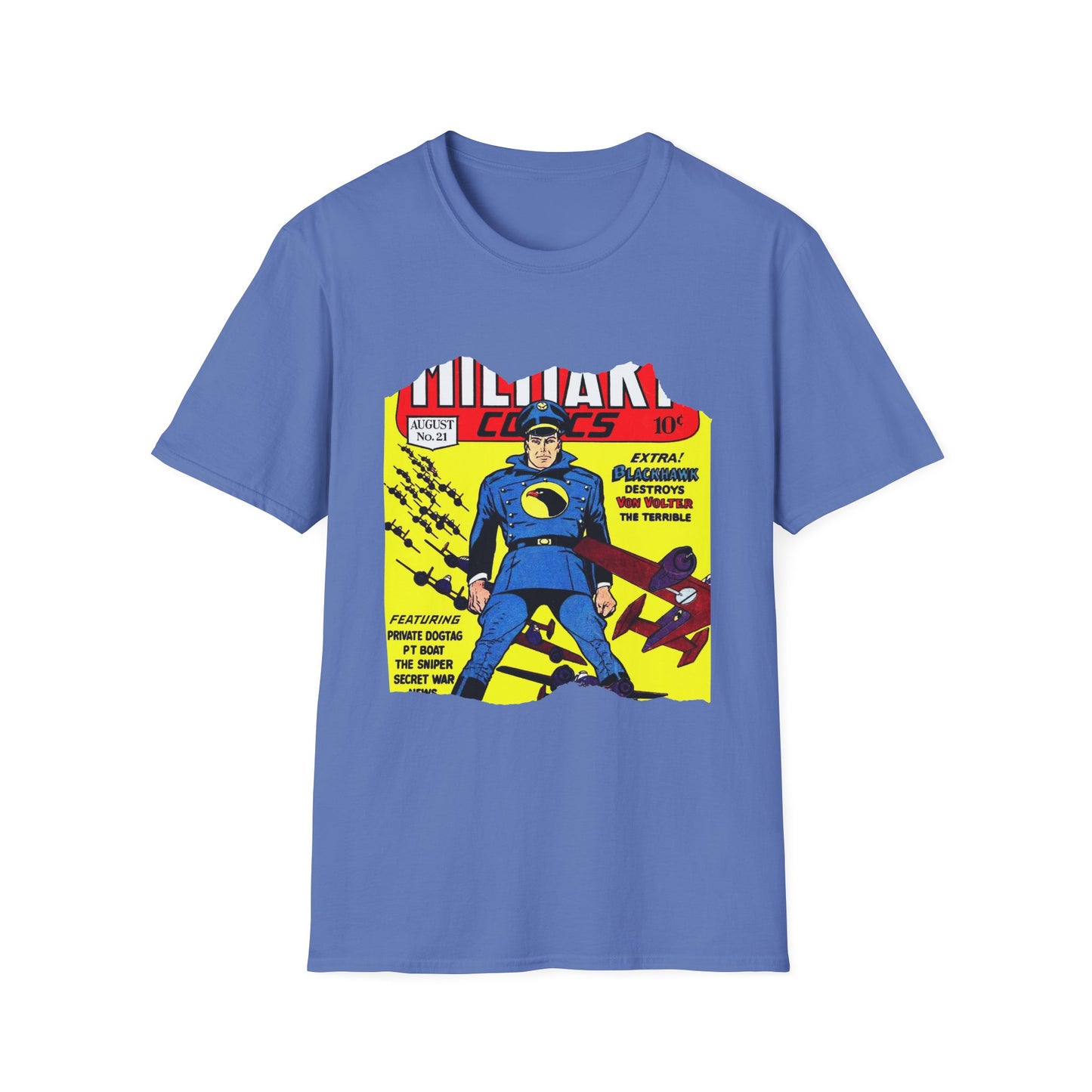 Vintage-Inspired Comic Cover Unisex Softstyle Tee - Old School Male 