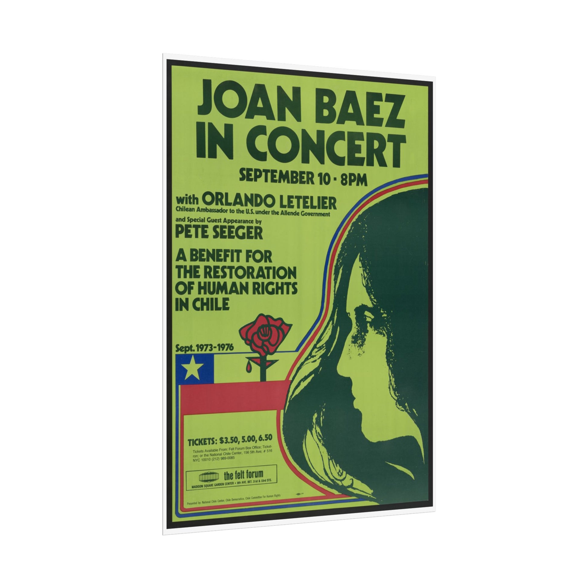 Joan Baez Benefit Concert Poster - Old School Male 