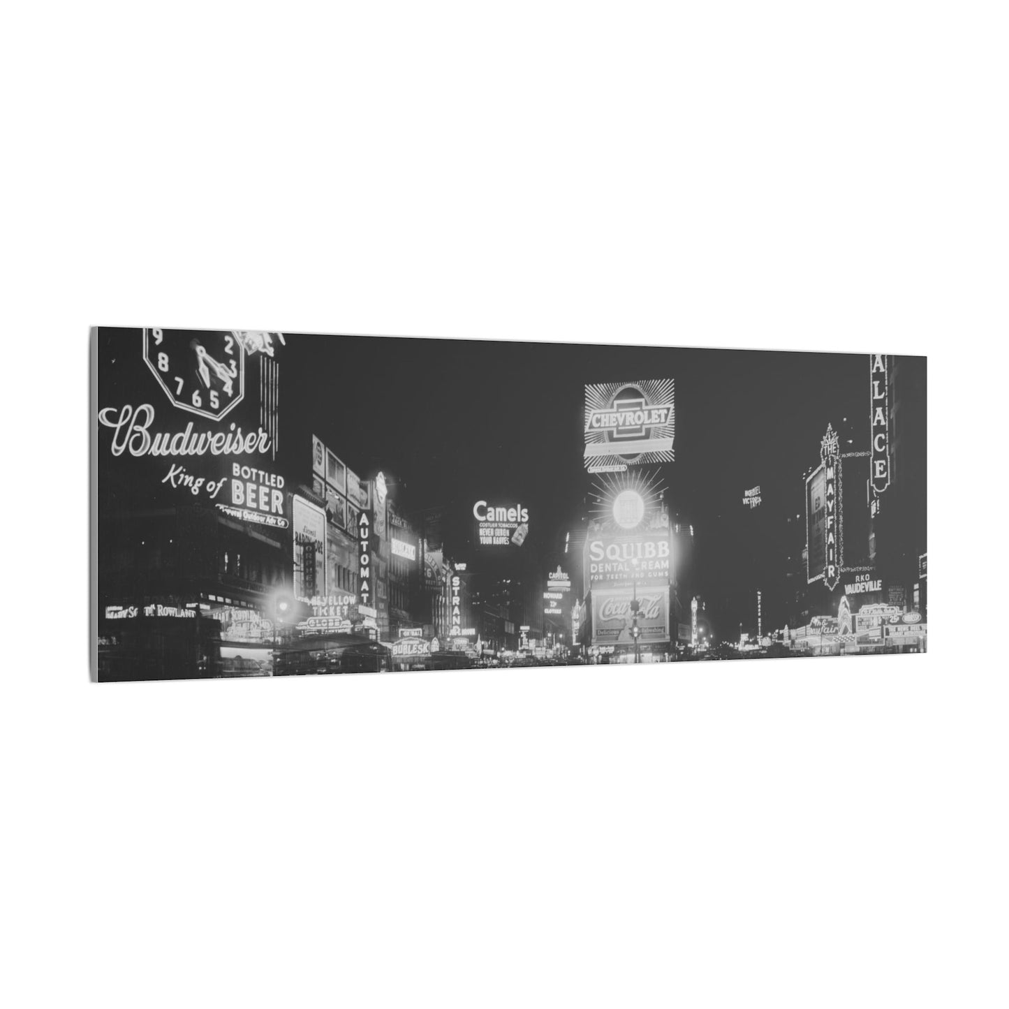 Nighttime Elegance: Vintage Times Square Matte Canvas Print (Multiple Sizes Available)