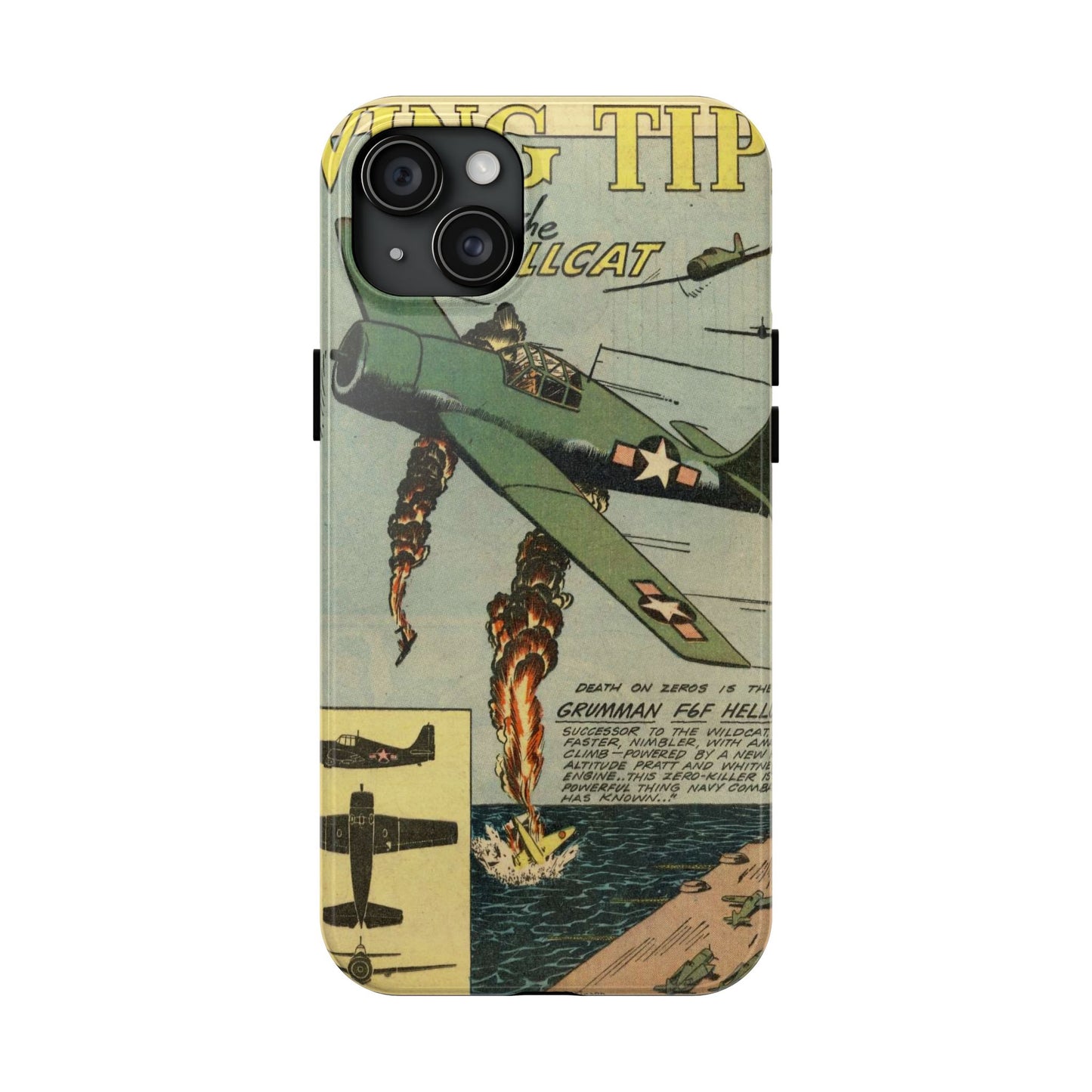 Retro Wings Comic Page Tough Phone Cases - Old School Male 