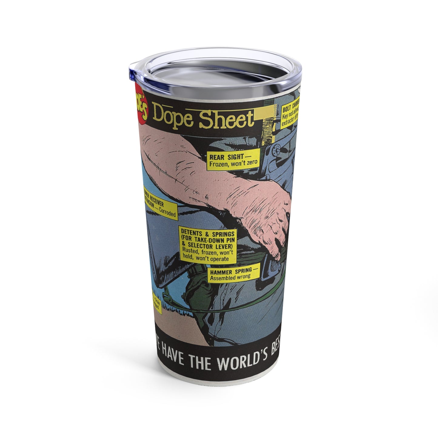 Joe's Dope Sheet Army Comic Adventure Tumbler - 20oz Insulated Drinkware - Old School Male 