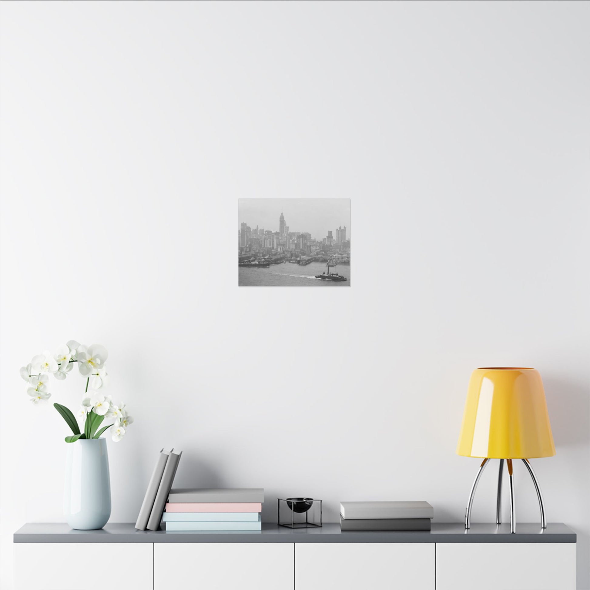 Vintage NYC Harbor Photo Canvas Print - Old School Male 