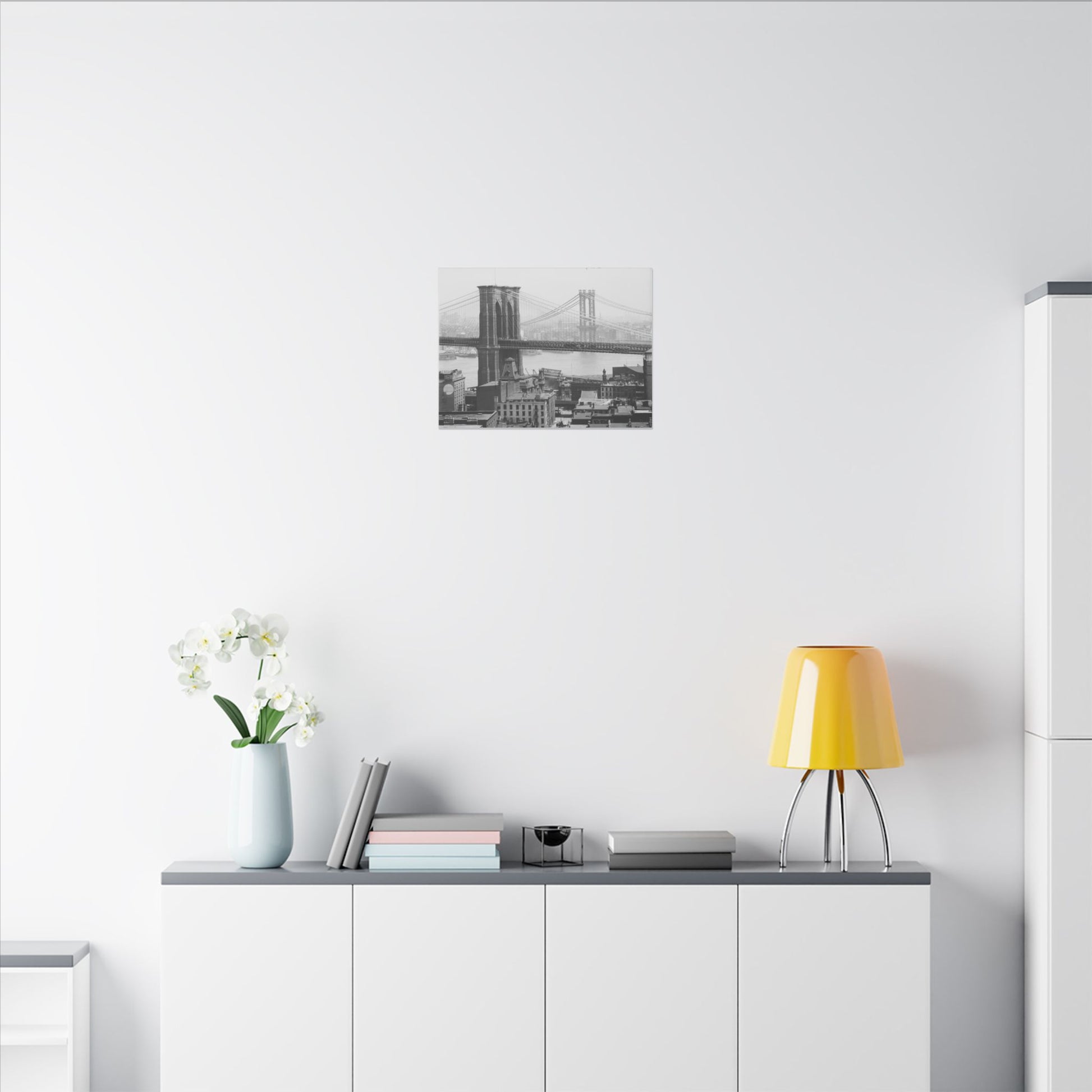 NYC Skyline with the Brooklyn Bridge Canvas Wall Art - Old School Male 