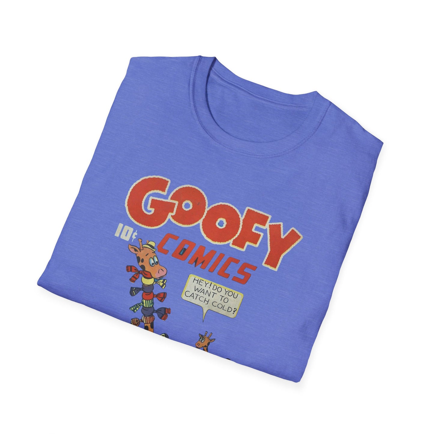 Retro Goofy Comics Giraffe T-Shirt | Unique Comic Book T-Shirts for Quirky Style