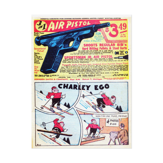 Retro Comic Book Ad for Toy Air Gun Poster - Old School Male 