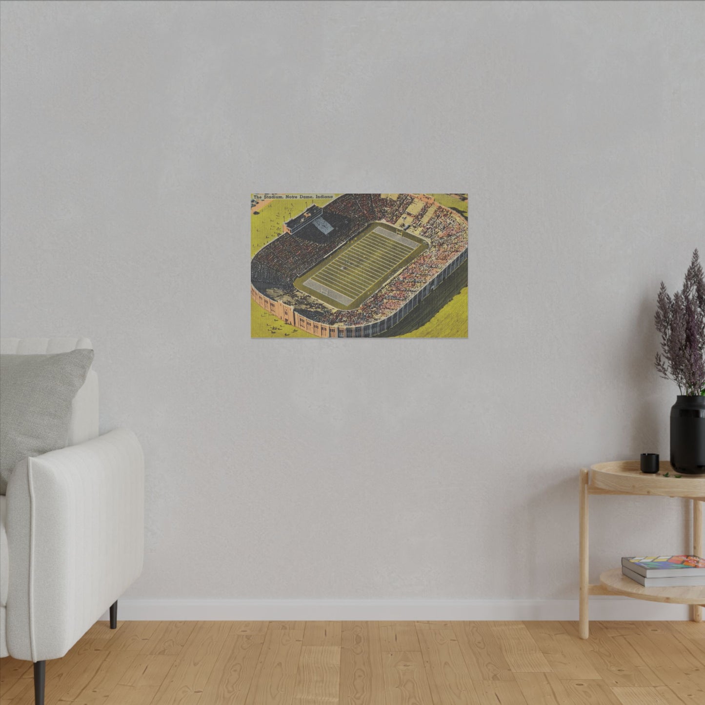 Aerial Canvas Art - Notre Dame University Stadium Illustration