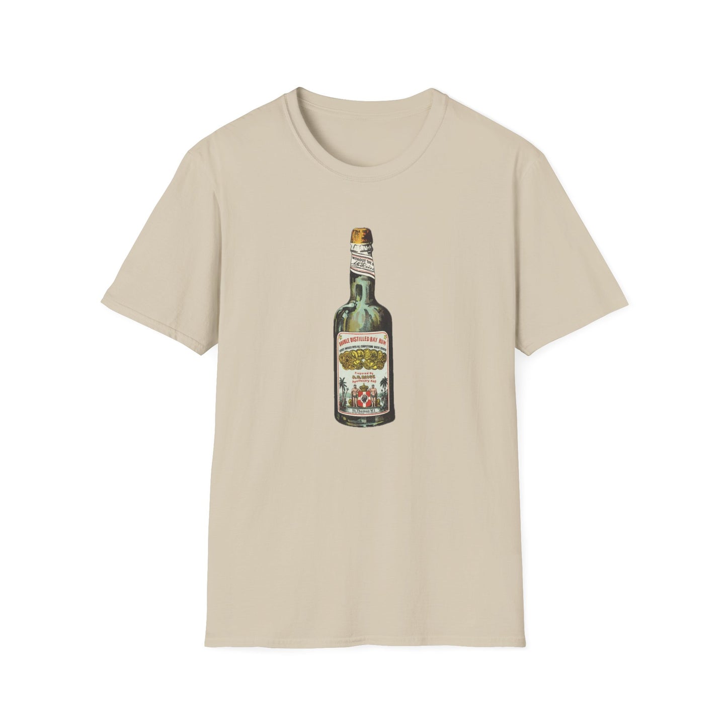 Retro Rum Bottle Graphic Tee - Old School Male 