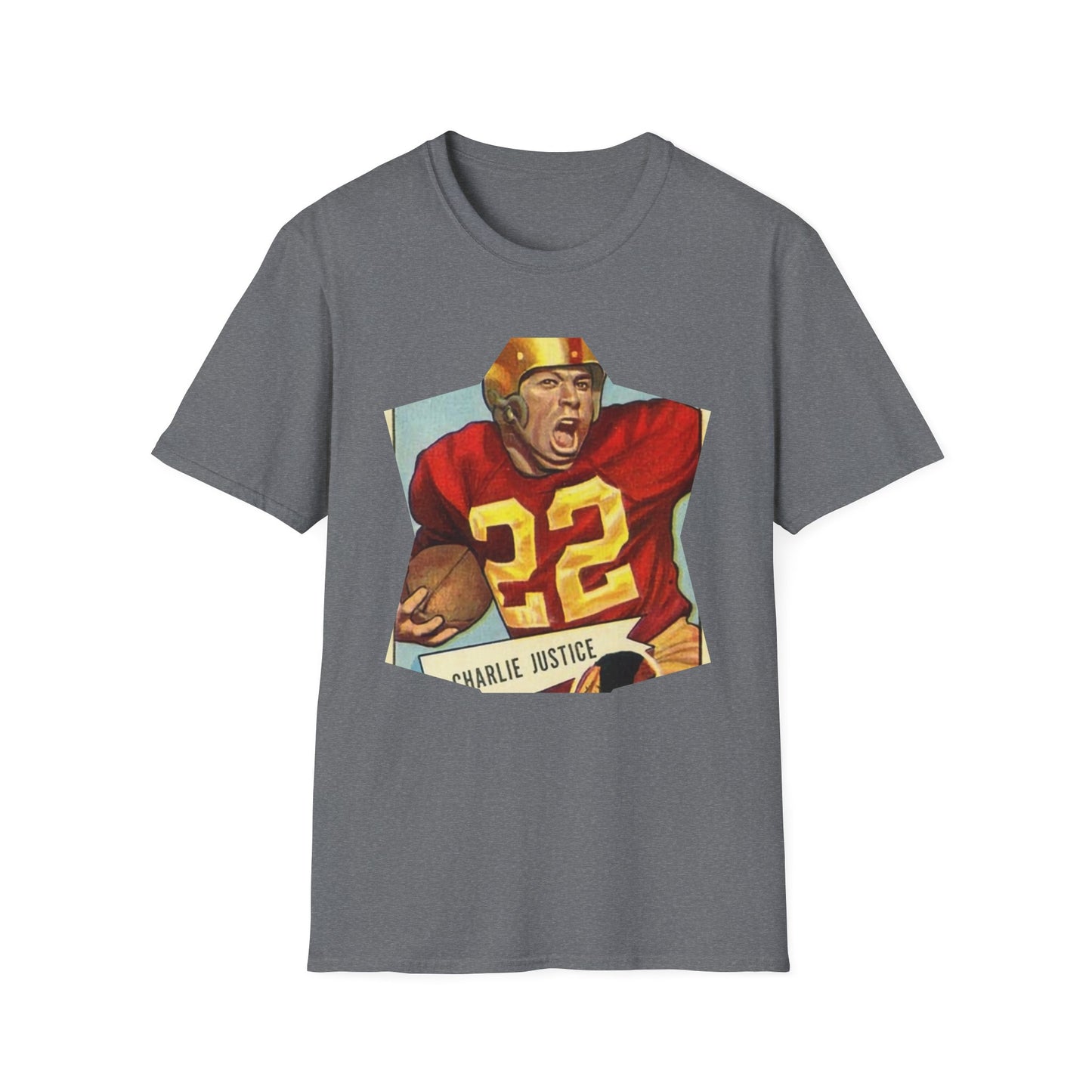 Retro Charlie Justice Football Legend Unisex Softstyle Tee - Old School Male 