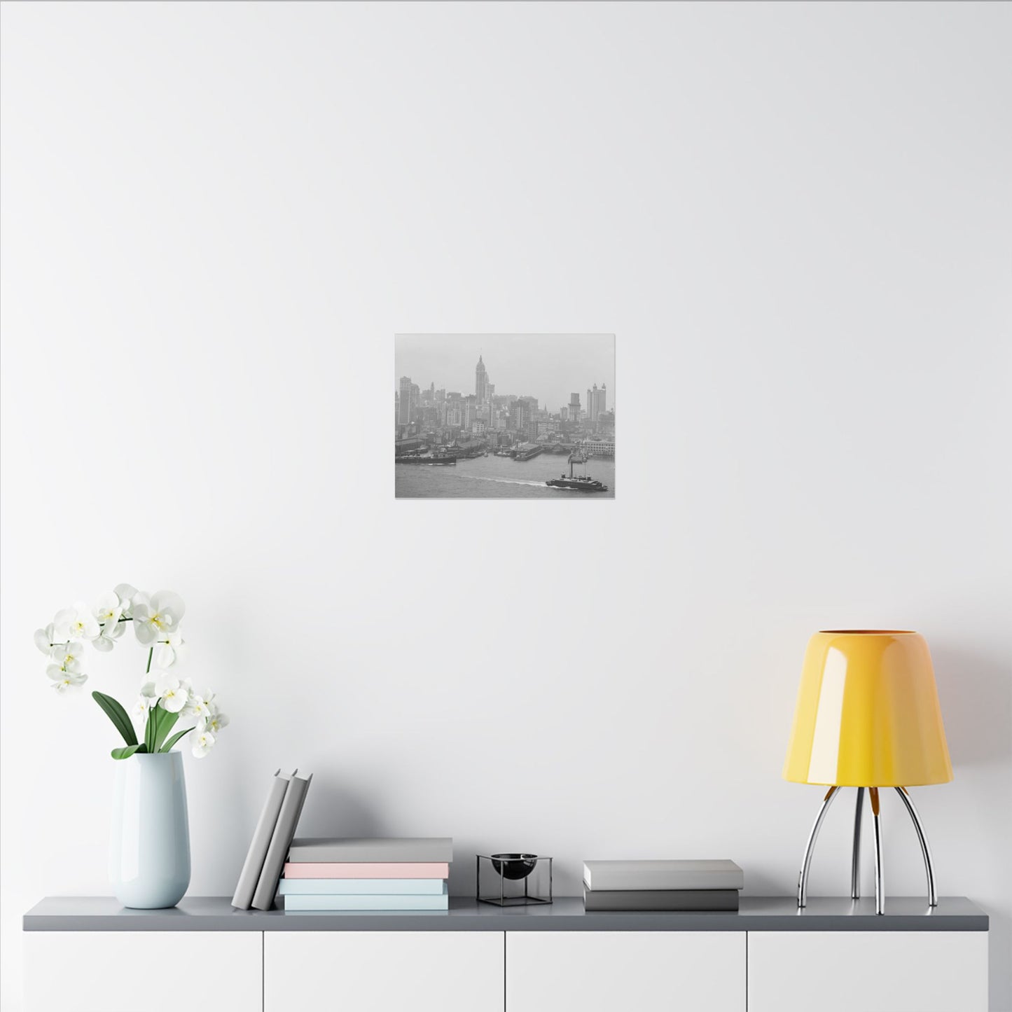 Vintage NYC Harbor Photo Canvas Print - Old School Male 