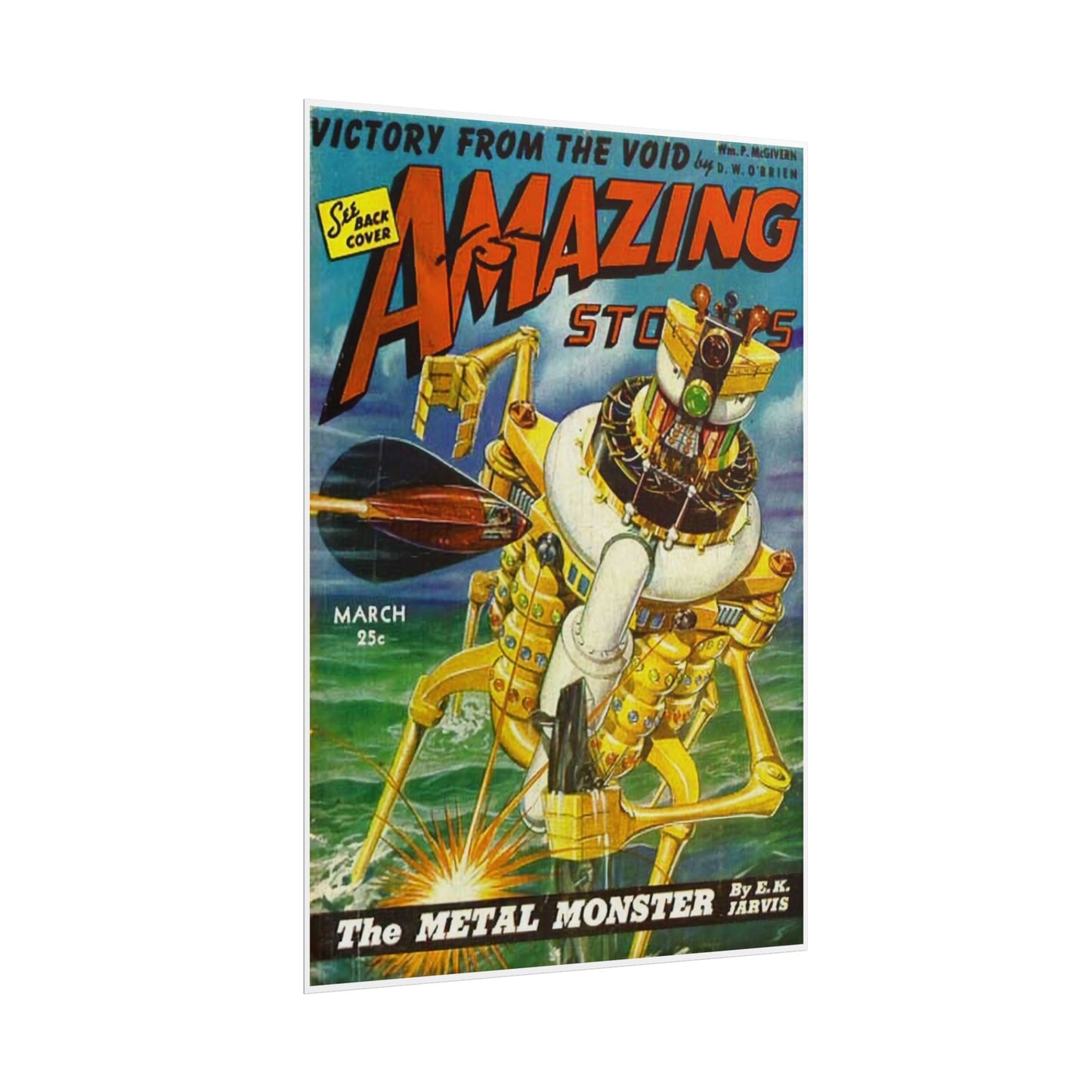 Retro 1950s Amazing Stories Comic Cover Poster