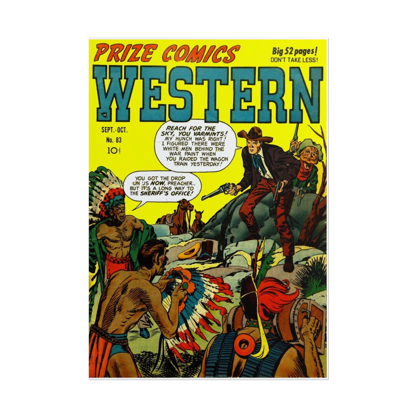 Retro Prize Comics Western Cover Rolled Poster - Old School Male 