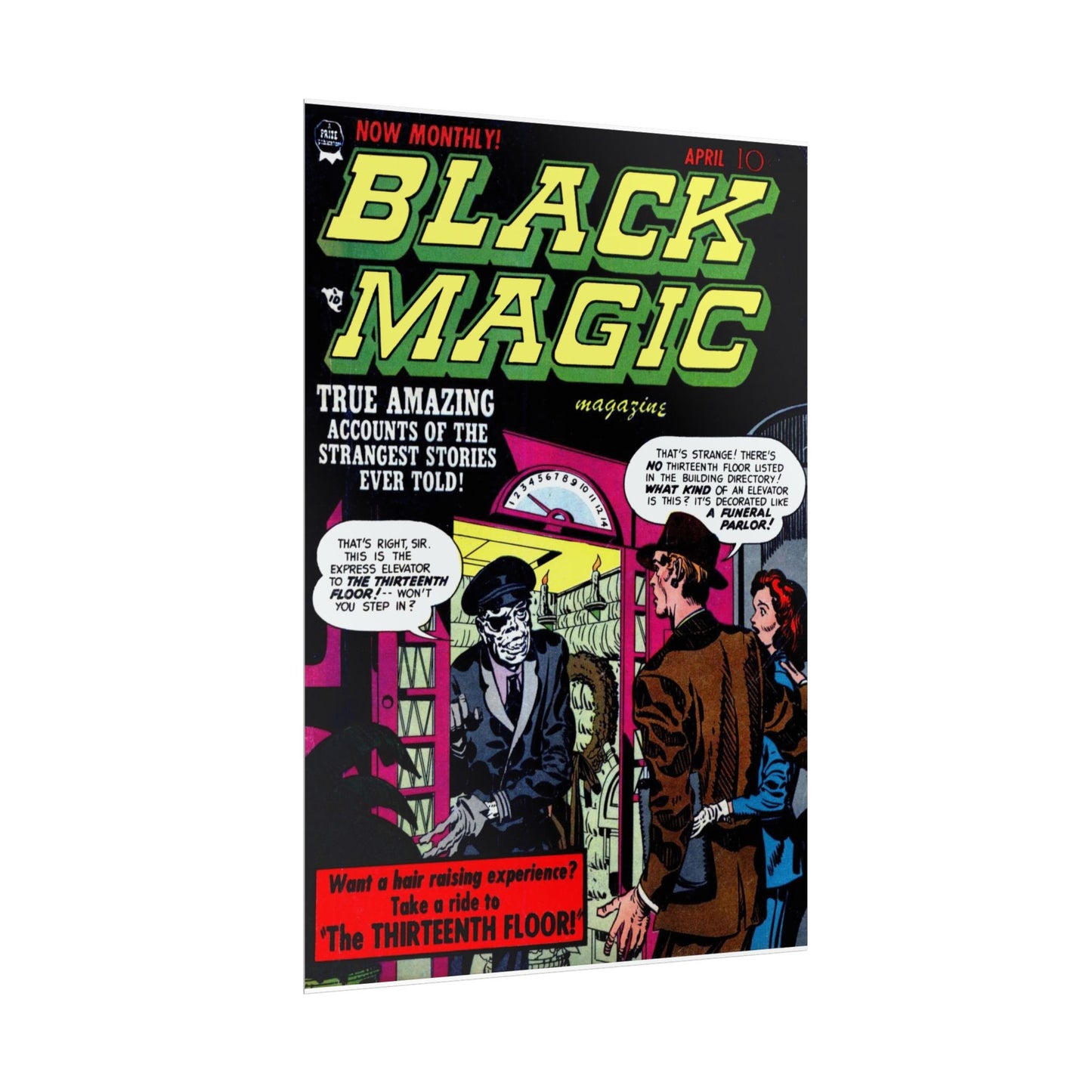 Retro Black Magic Comic Book Cover Poster - Old School Male 