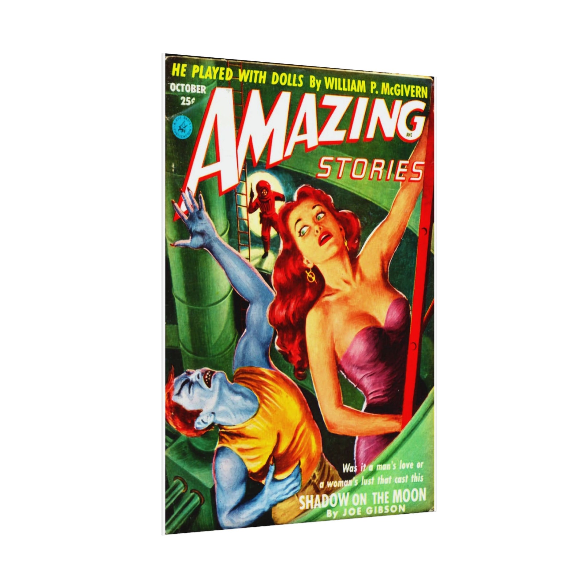 Retro Amazing Stories Cover Poster Print - Old School Male 