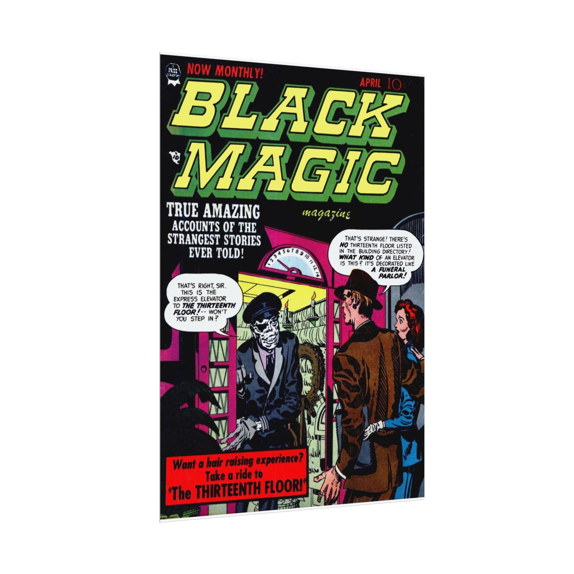 Retro Black Magic Comic Book Cover Poster - Old School Male 