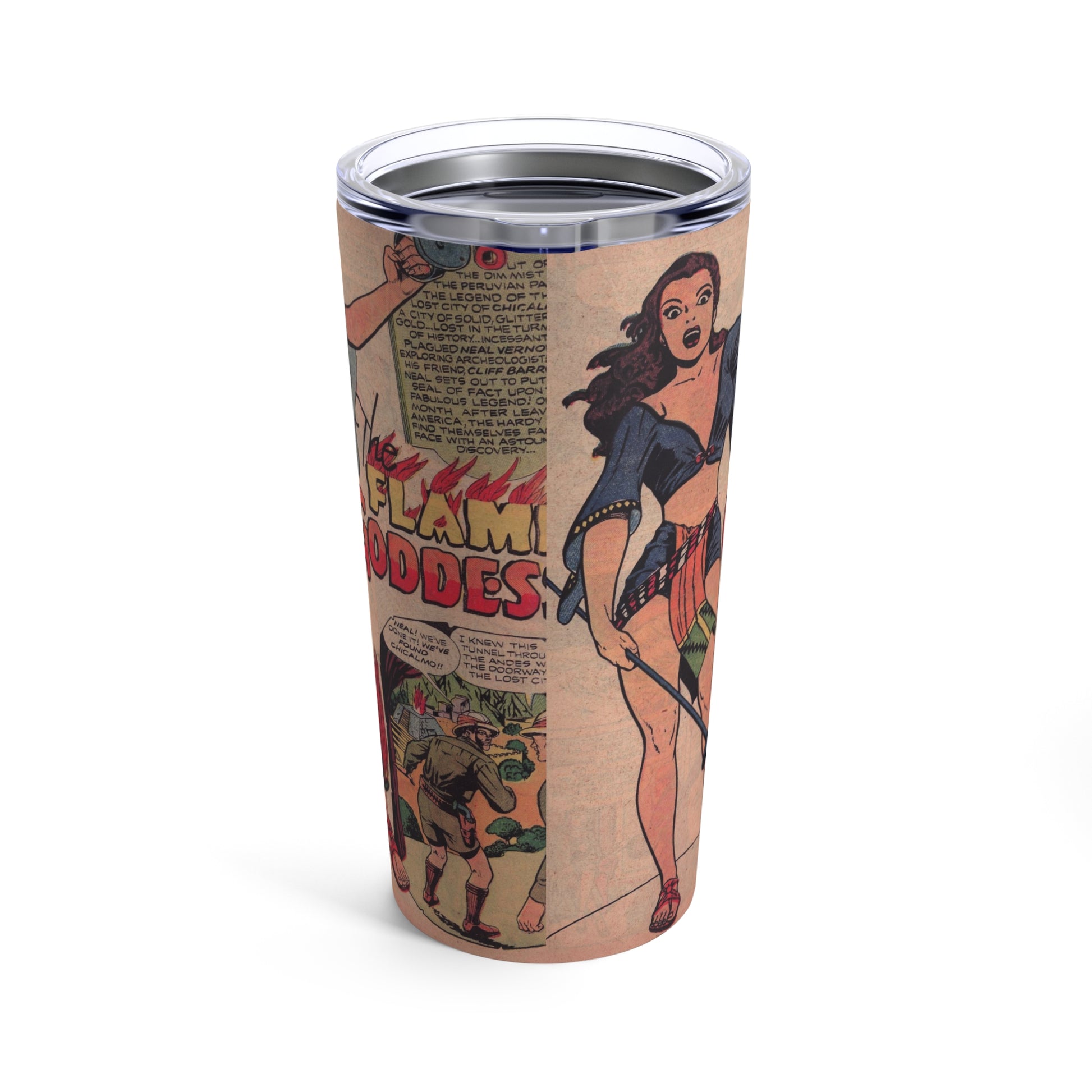 Flame Goddess Retro 20oz Insulated Tumbler - Old School Male 