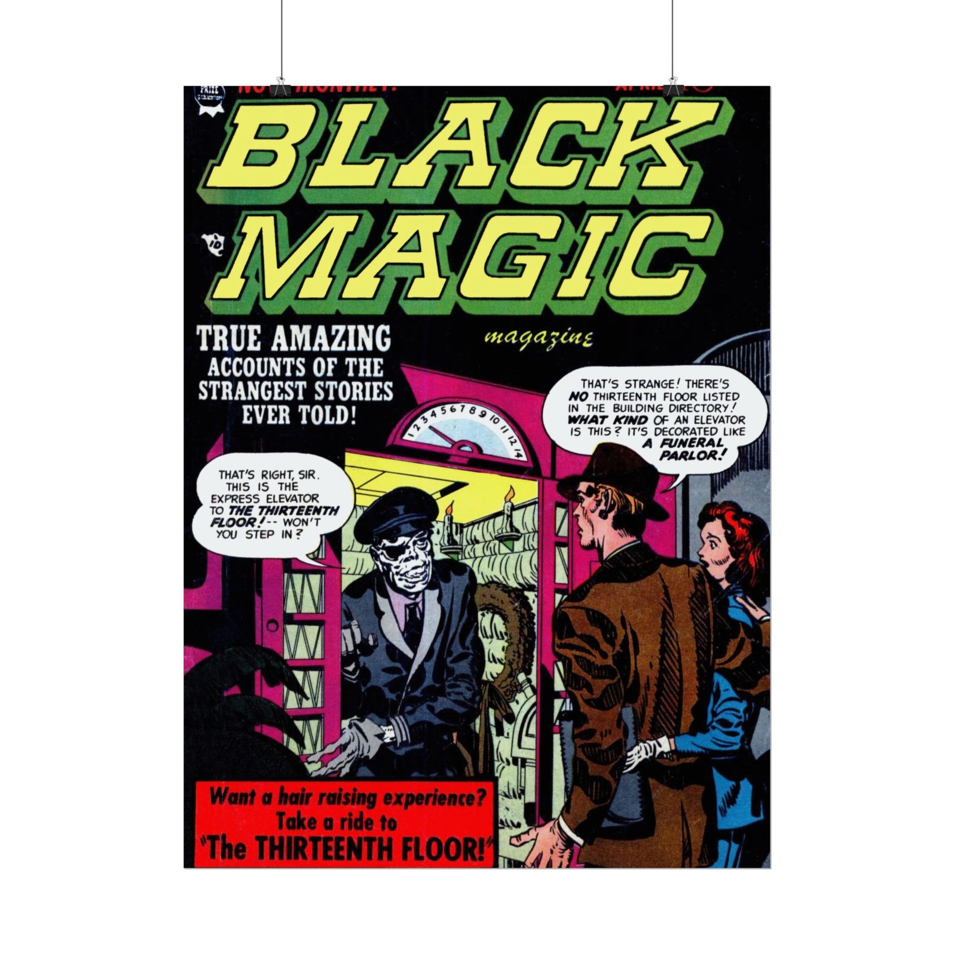 Retro Black Magic Comic Book Cover Poster - Old School Male 