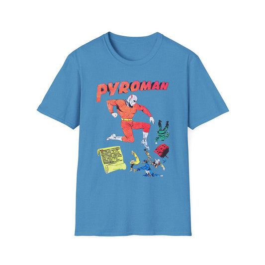 Retro Pyroman Comic Character T-Shirt - 100% Cotton, Classic Fit, Perfect for Comic Fans