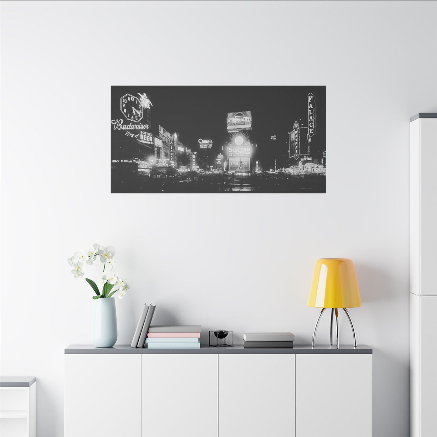 Nighttime Elegance: Vintage Times Square Matte Canvas Print (Multiple Sizes Available)