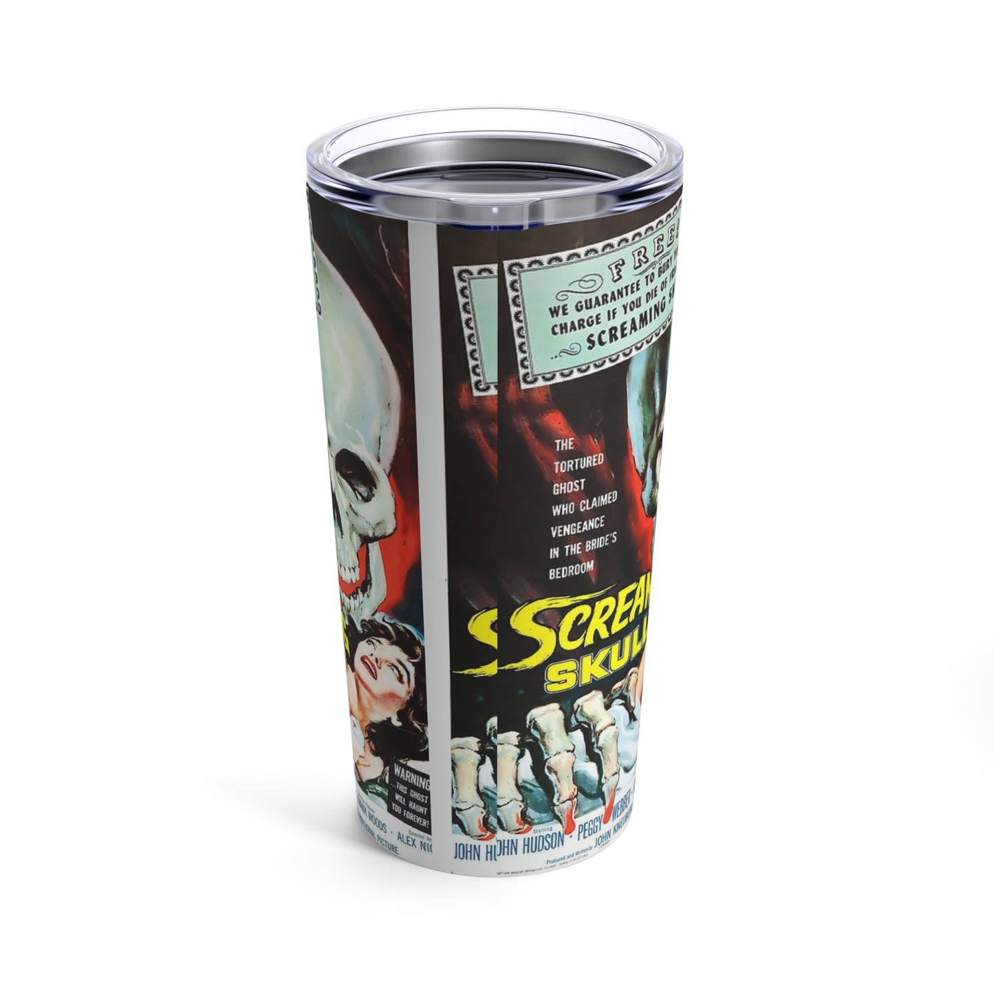 Screaming Skull Film Ad Tumbler 20oz - Old School Male 