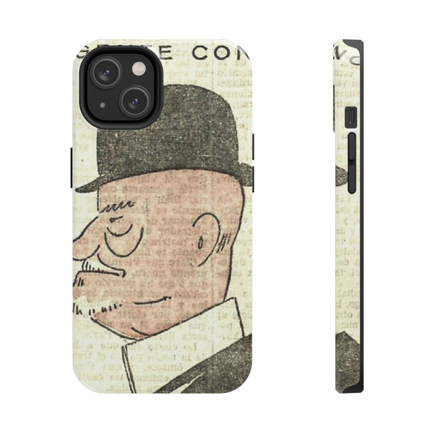 Dapper Gent in Bowler Hat Phone Case - Old School Male 