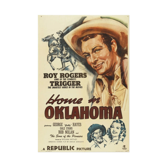 Vintage Roy Rogers Oklahoma Film Poster Print - Retro Western Decor for Movie Enthusiasts