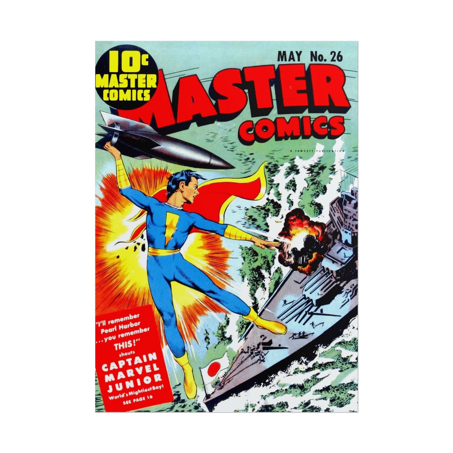 Retro May Number 26 Master Comics Cover Poster Print - Old School Male 