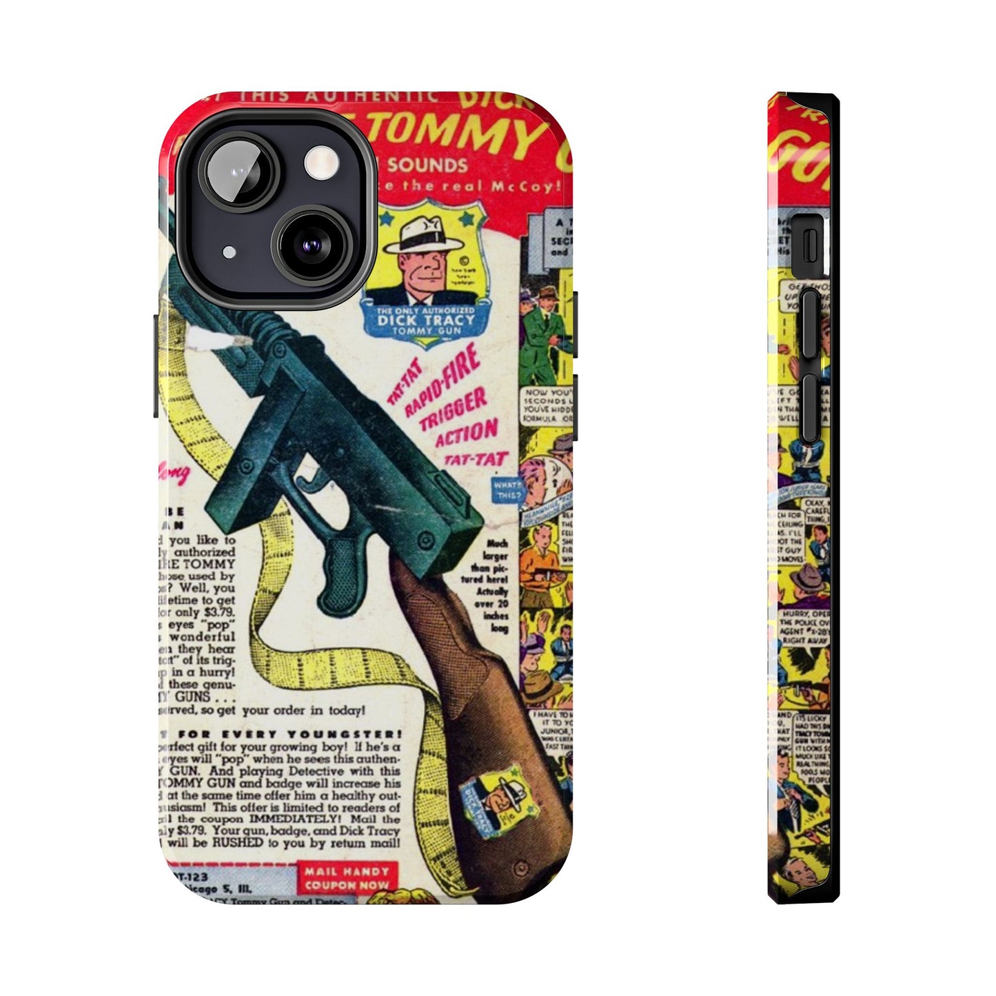 Dick Tracy Tommy Gun Vintage-Inspired Tough Phone Cases - Old School Male 