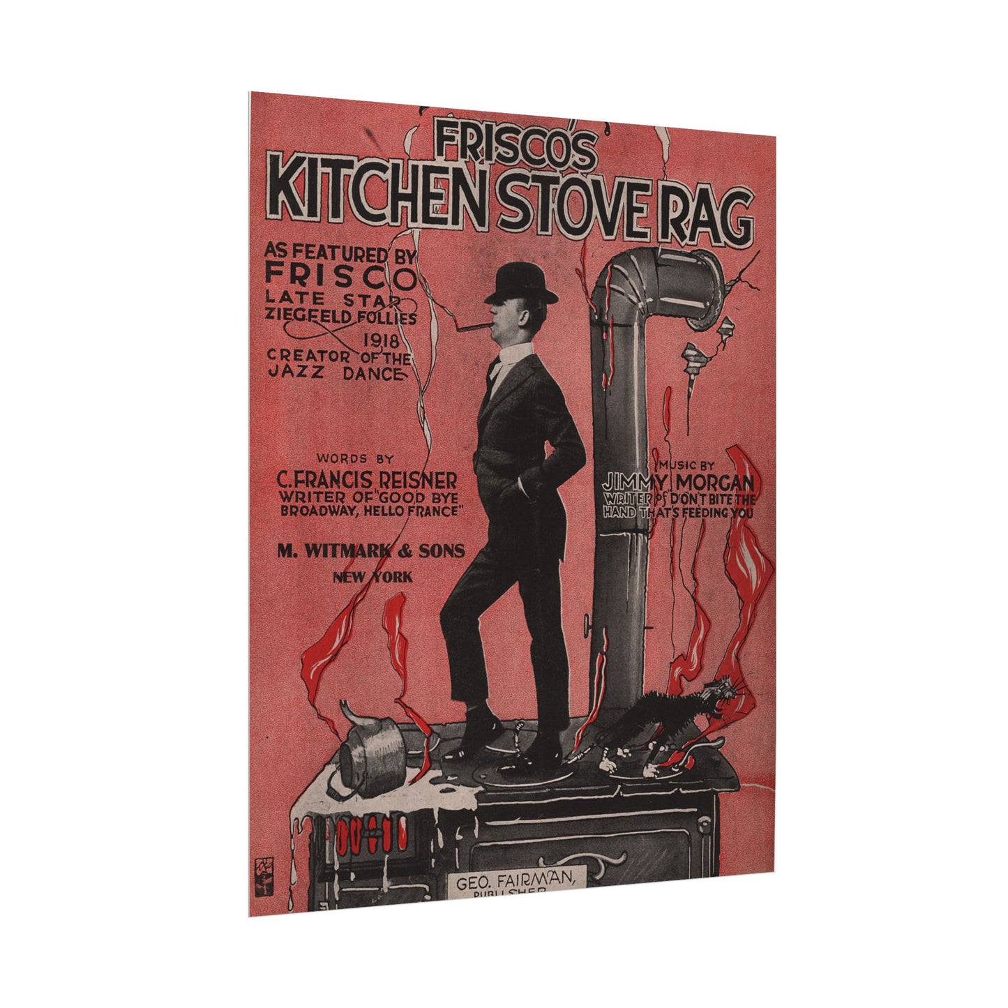 Frisco's Kitchen Stove Rag Rolled Poster - Old School Male 