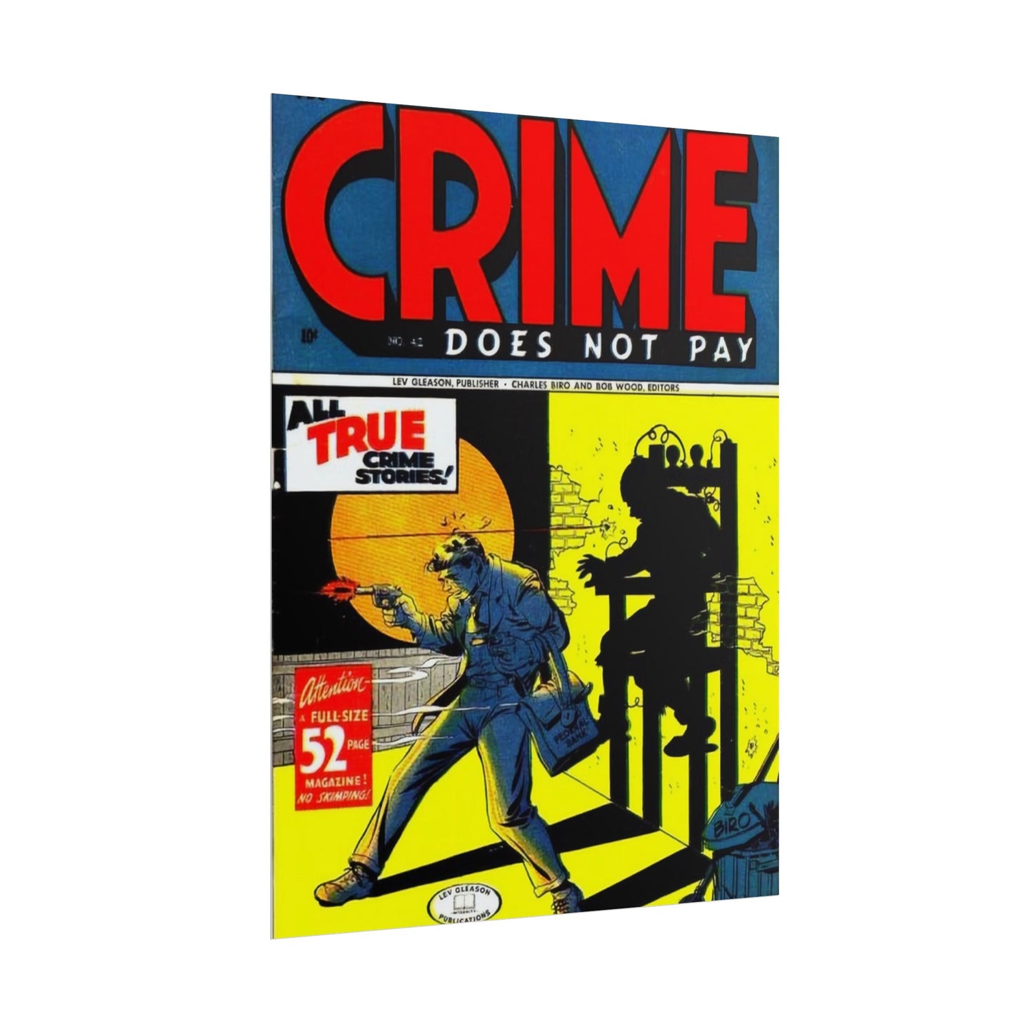 Retro Crime Does Not Pay Comic Book Cover Poster