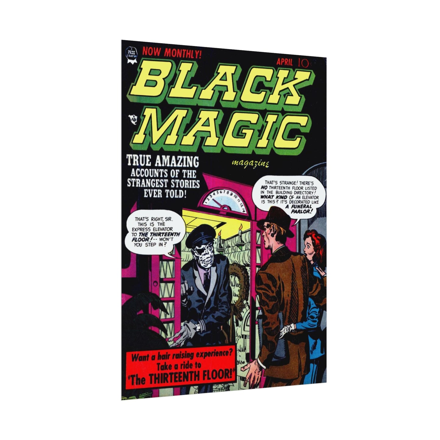 Retro Black Magic Comic Book Cover Poster - Old School Male 