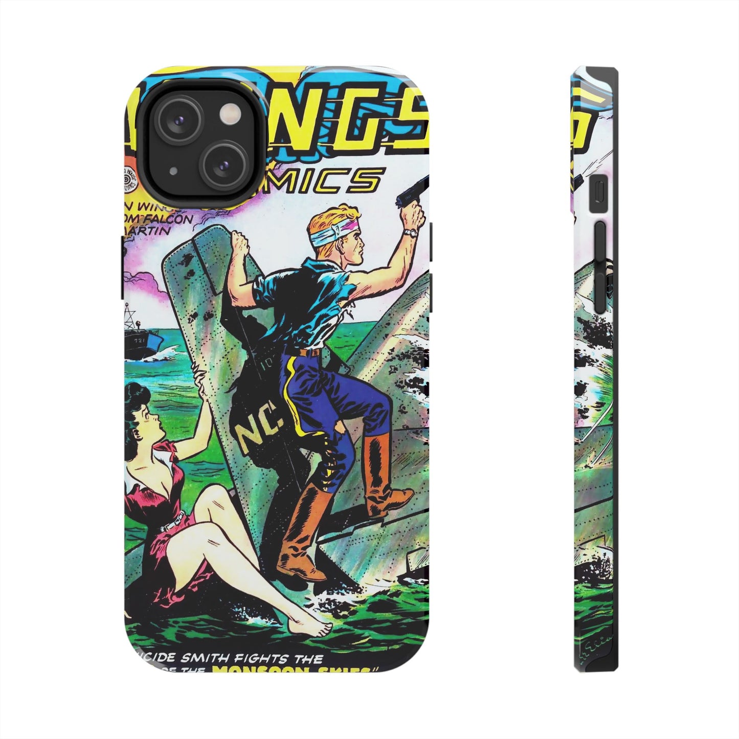 Retro Wings Comics Cover Tough Phone Cases - Old School Male 