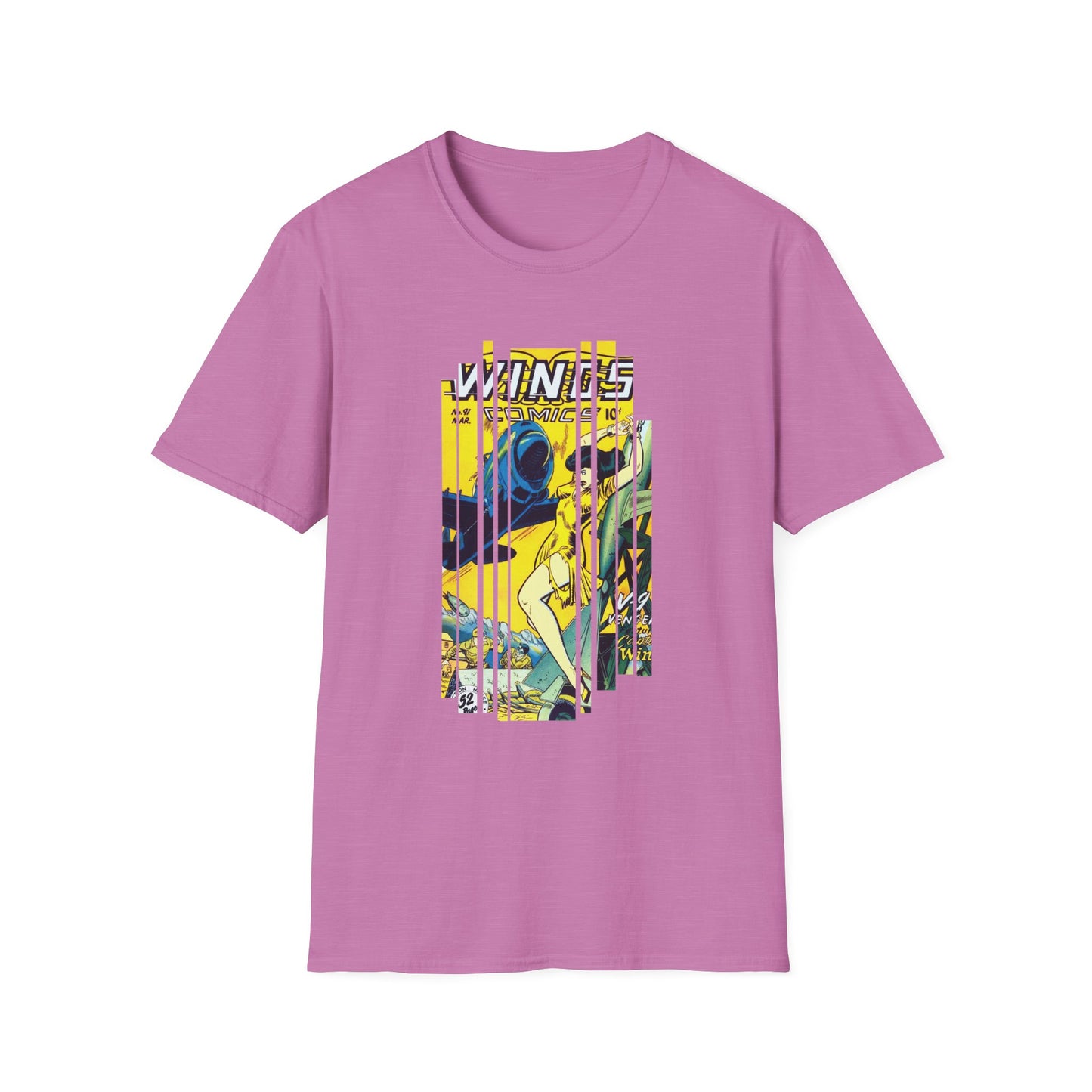 Vintage Comic Book Cover Unisex Softstyle Tee - Old School Male 