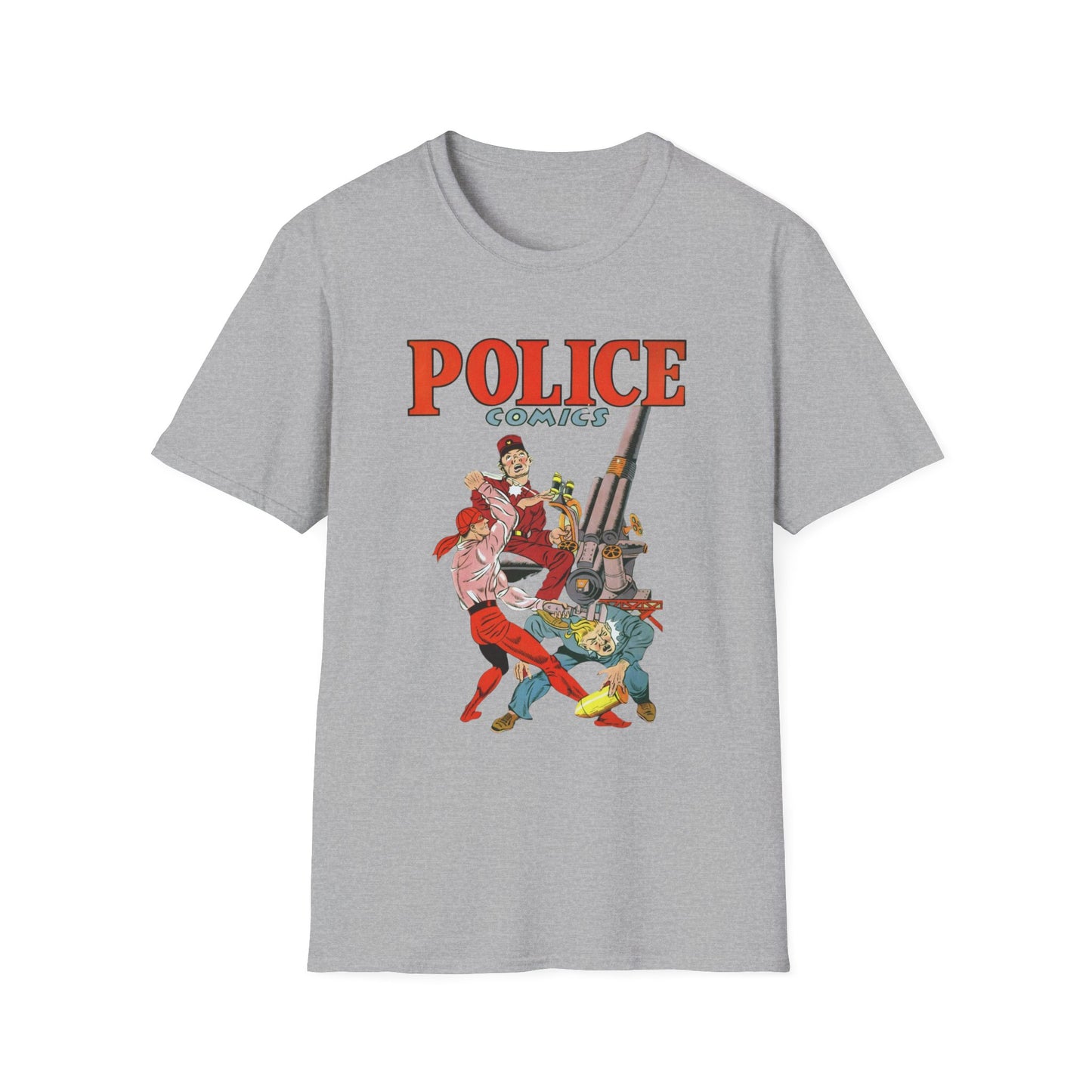 Vintage Retro Police Comics T-Shirt - 100% Cotton, Eco-Friendly, Perfect for Comic Fans