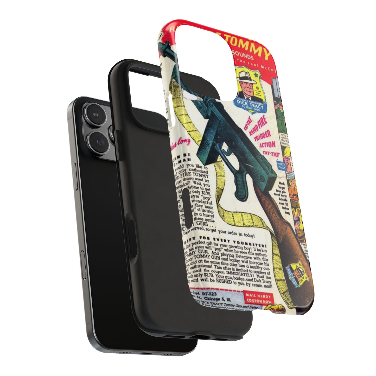 Dick Tracy Tommy Gun Vintage-Inspired Tough Phone Cases