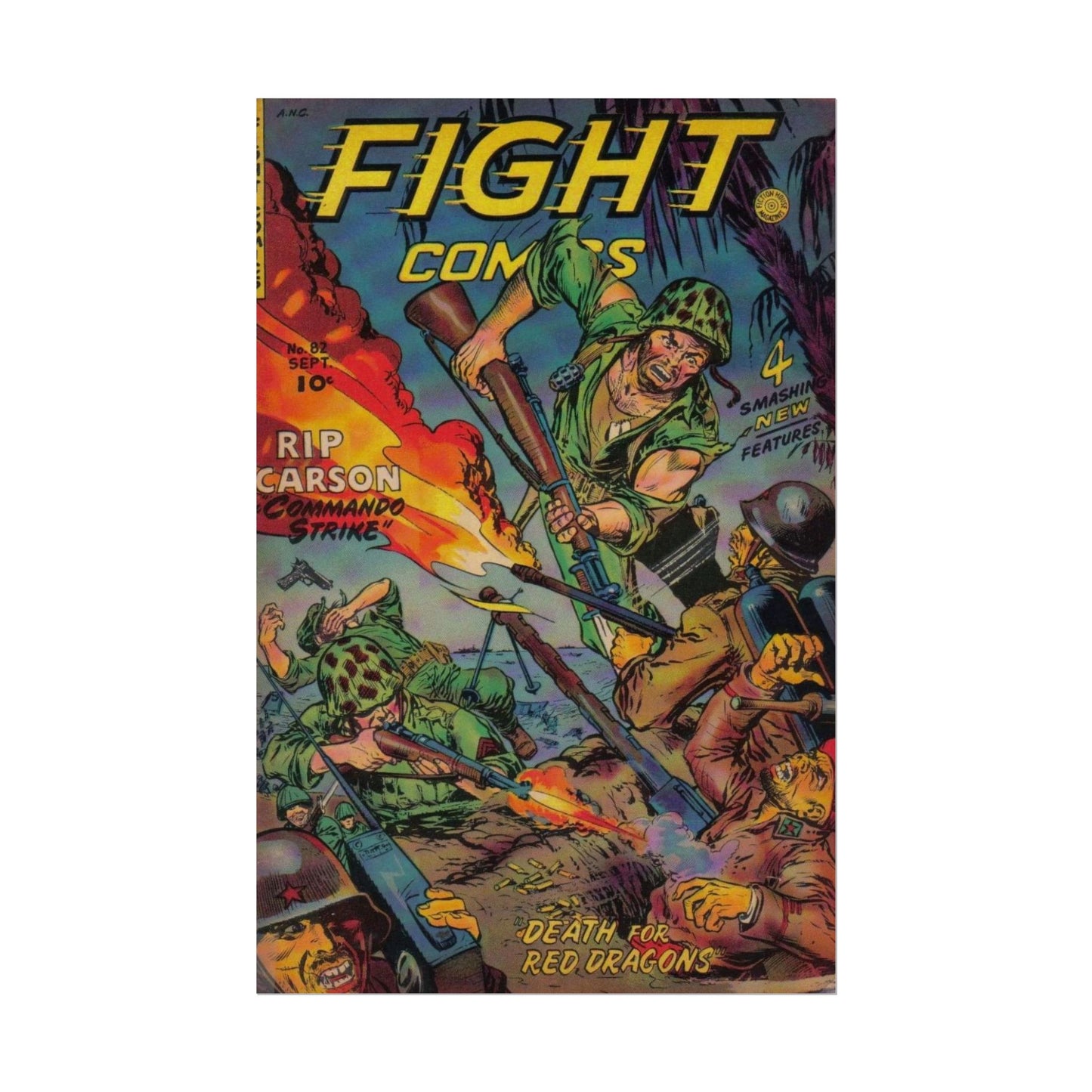 Retro Fight Comics Poster Print - Old School Male 