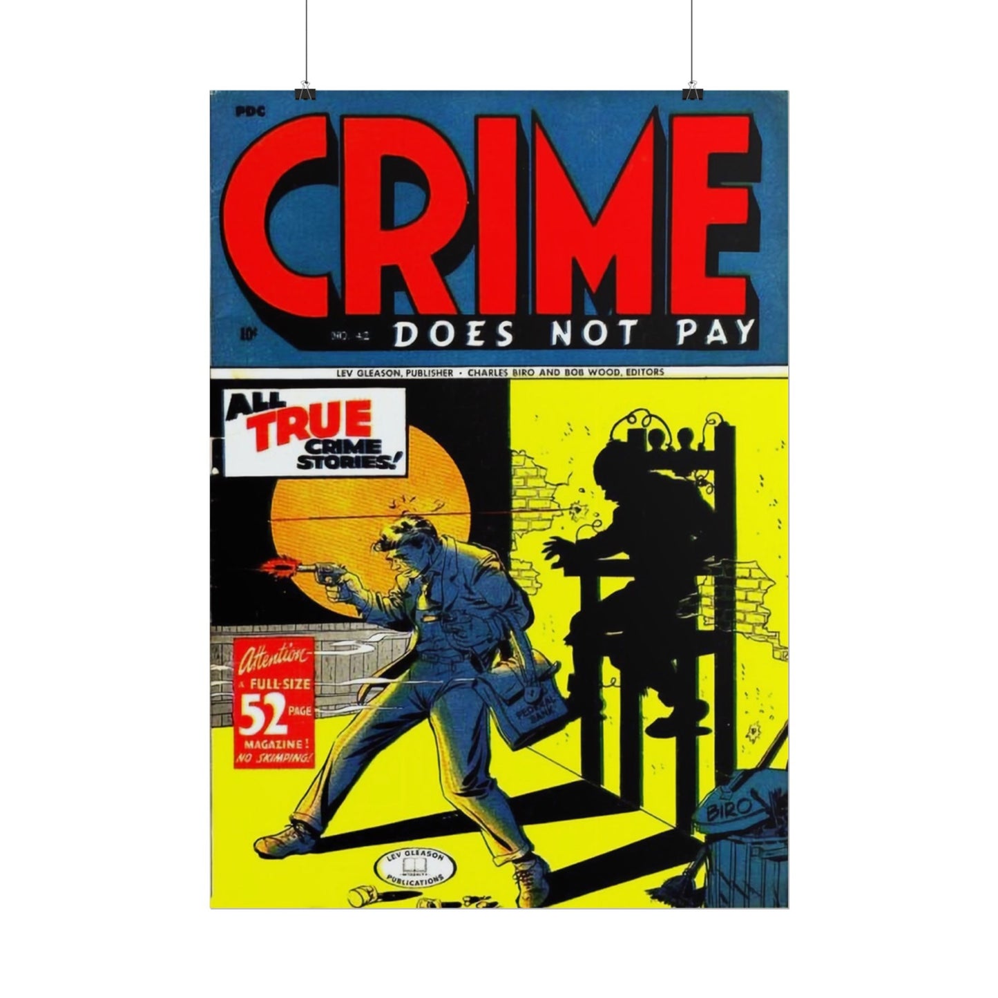 Retro Crime Does Not Pay Comic Book Cover Poster