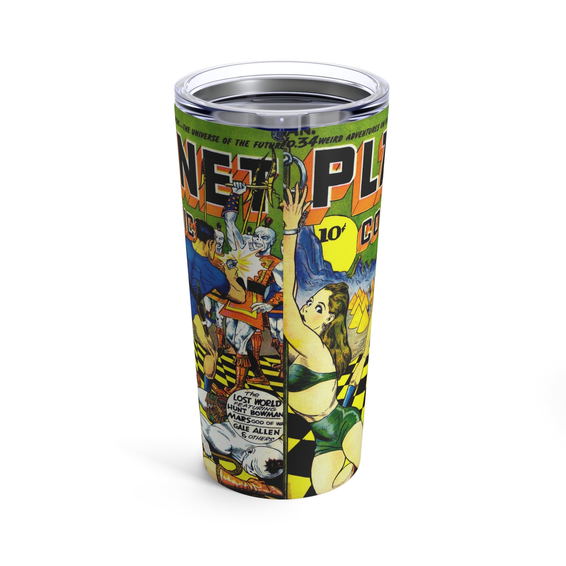 Vintage Comic Book Planet 20oz Insulated Tumbler - Old School Male 