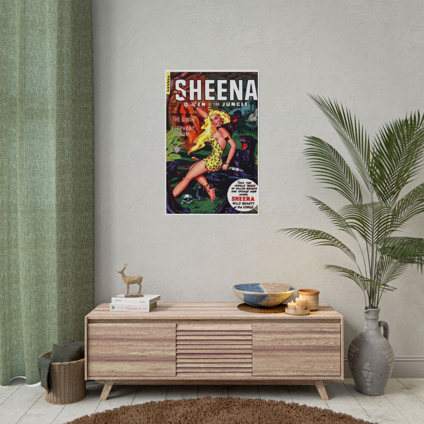 Retro Sheena Queen Of the Jungle Comic Book Cover Poster