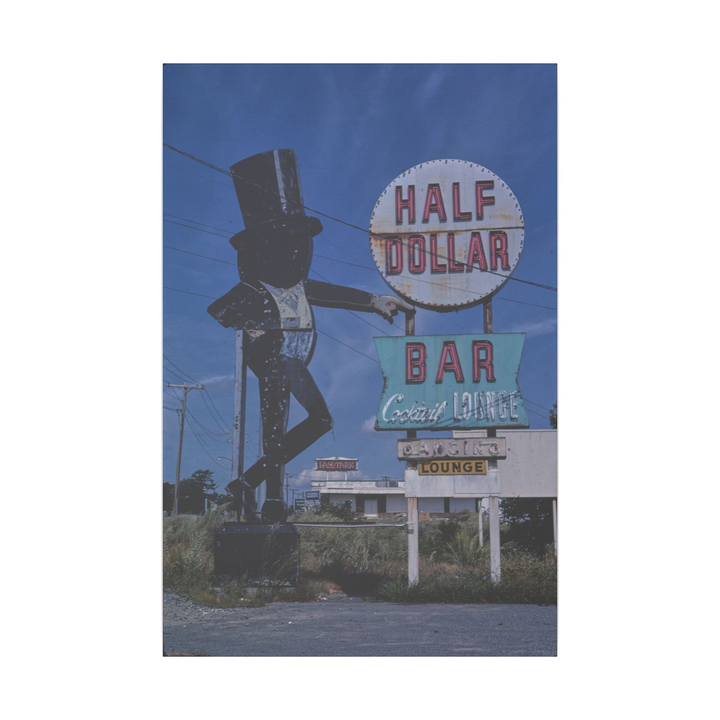 Retro Abandoned Half Dollar Bar Canvas Print - Old School Male 