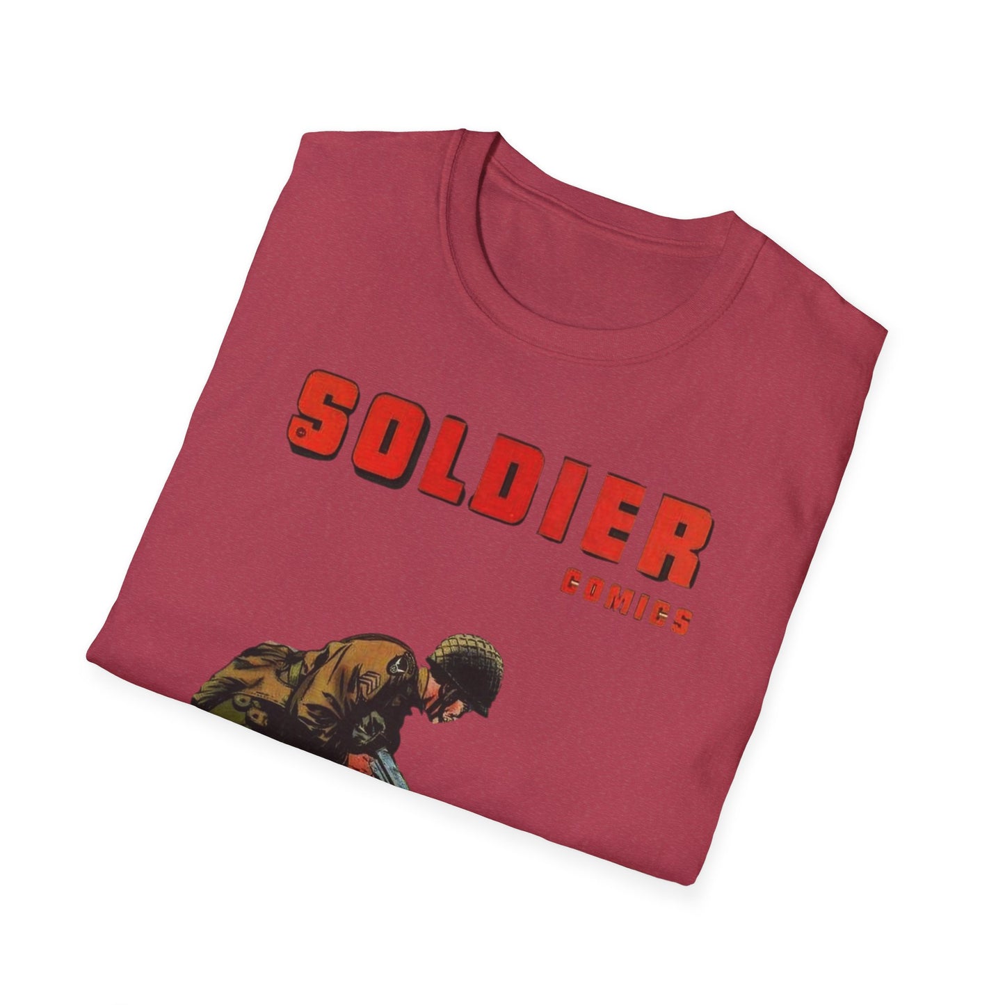 Vintage Retro Soldier Comics Graphic T-Shirt - 100% Cotton Classic Fit Tee