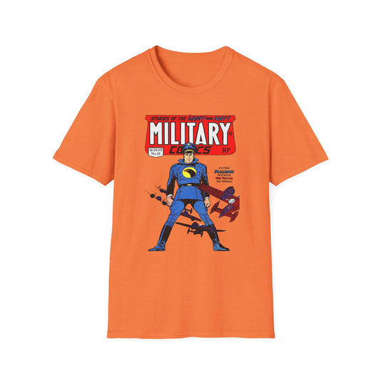 Vintage Military Comic Book Graphic Tee - 100% Cotton Retro T-Shirt for Comic Fans